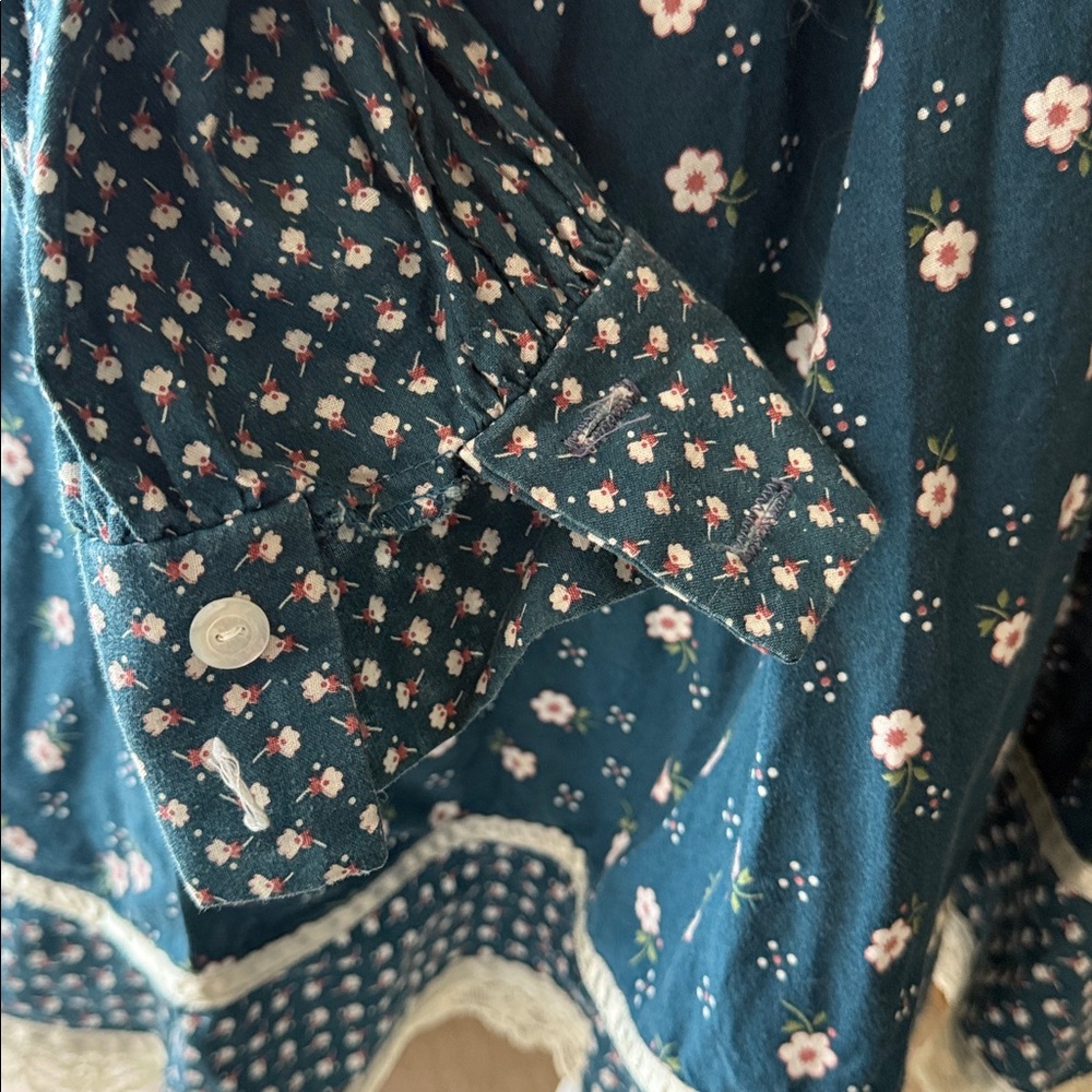 Gunne Sax Blue Floral Mini Dress - Picture 3 of 10